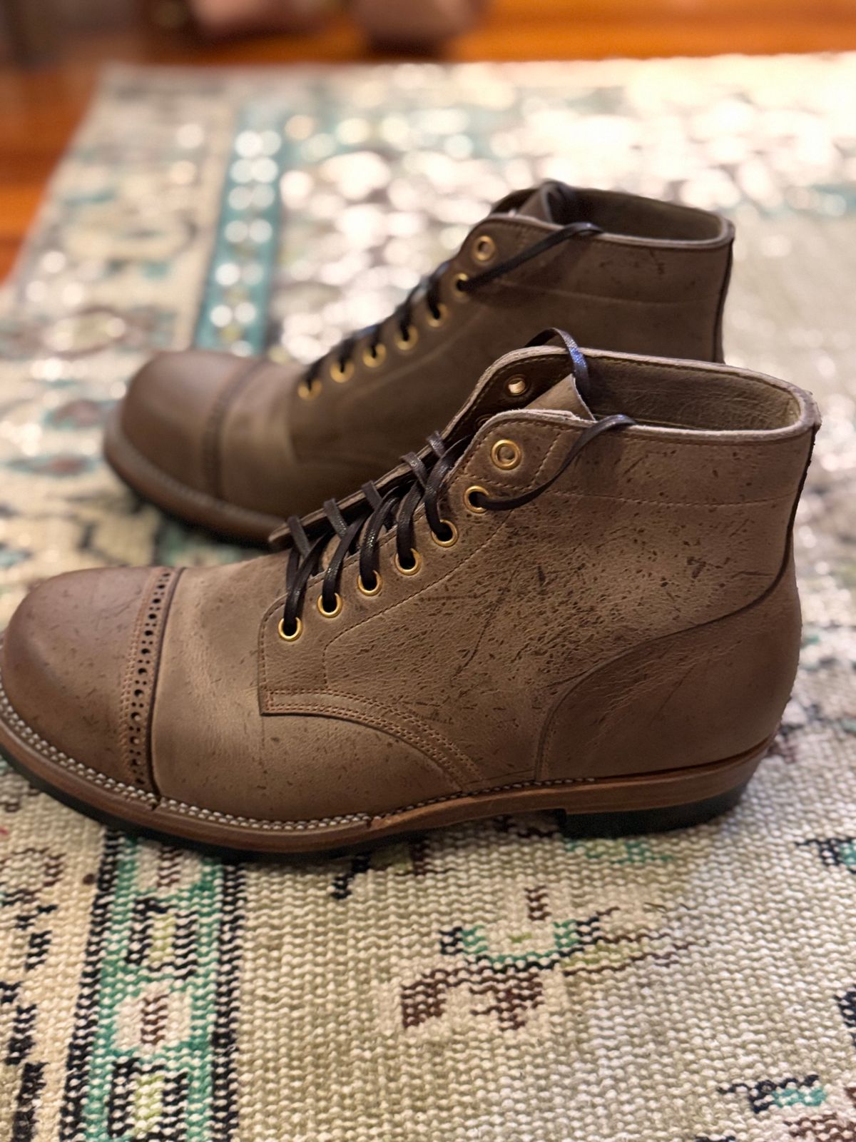 Photo by catchyname on October 14, 2024 of the Iron Boots Pitman in C.F. Stead Gaucho Waxy Kudu.