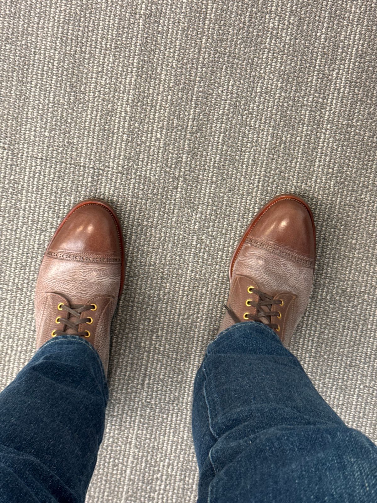 Photo by catchyname on February 4, 2025 of the Iron Boots Devil Dog in Coffee Brown Italy Waxed Bullhide.