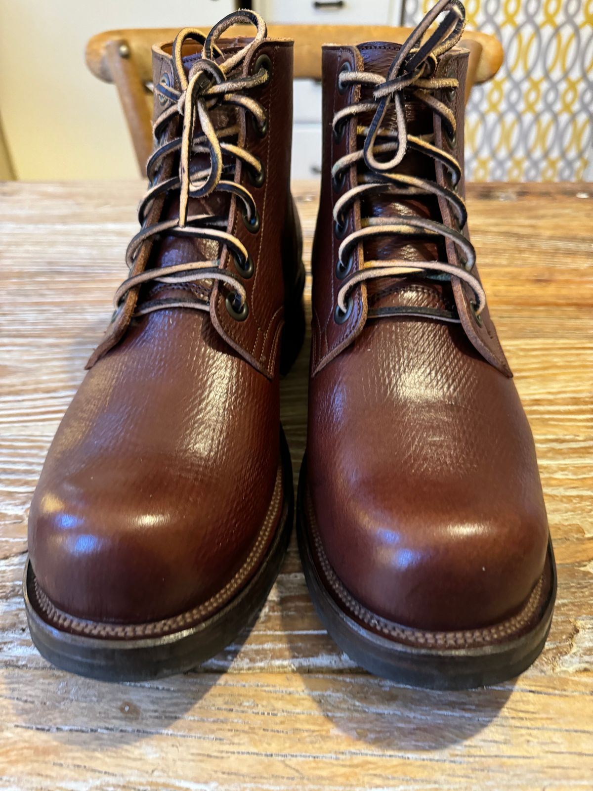 Photo by catchyname on November 1, 2023 of the Viberg Service Boot in J&FJ Baker Brown Russian Calf.