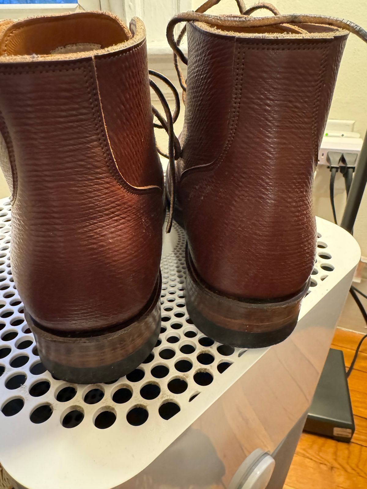 Photo by catchyname on December 3, 2023 of the Viberg Service Boot in J&FJ Baker Brown Russian Calf.