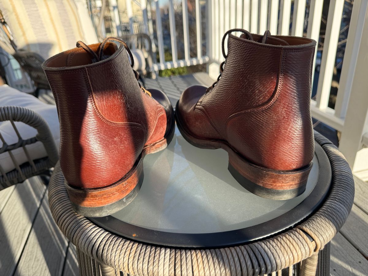 Photo by catchyname on January 2, 2024 of the Viberg Service Boot in J&FJ Baker Brown Russian Calf.