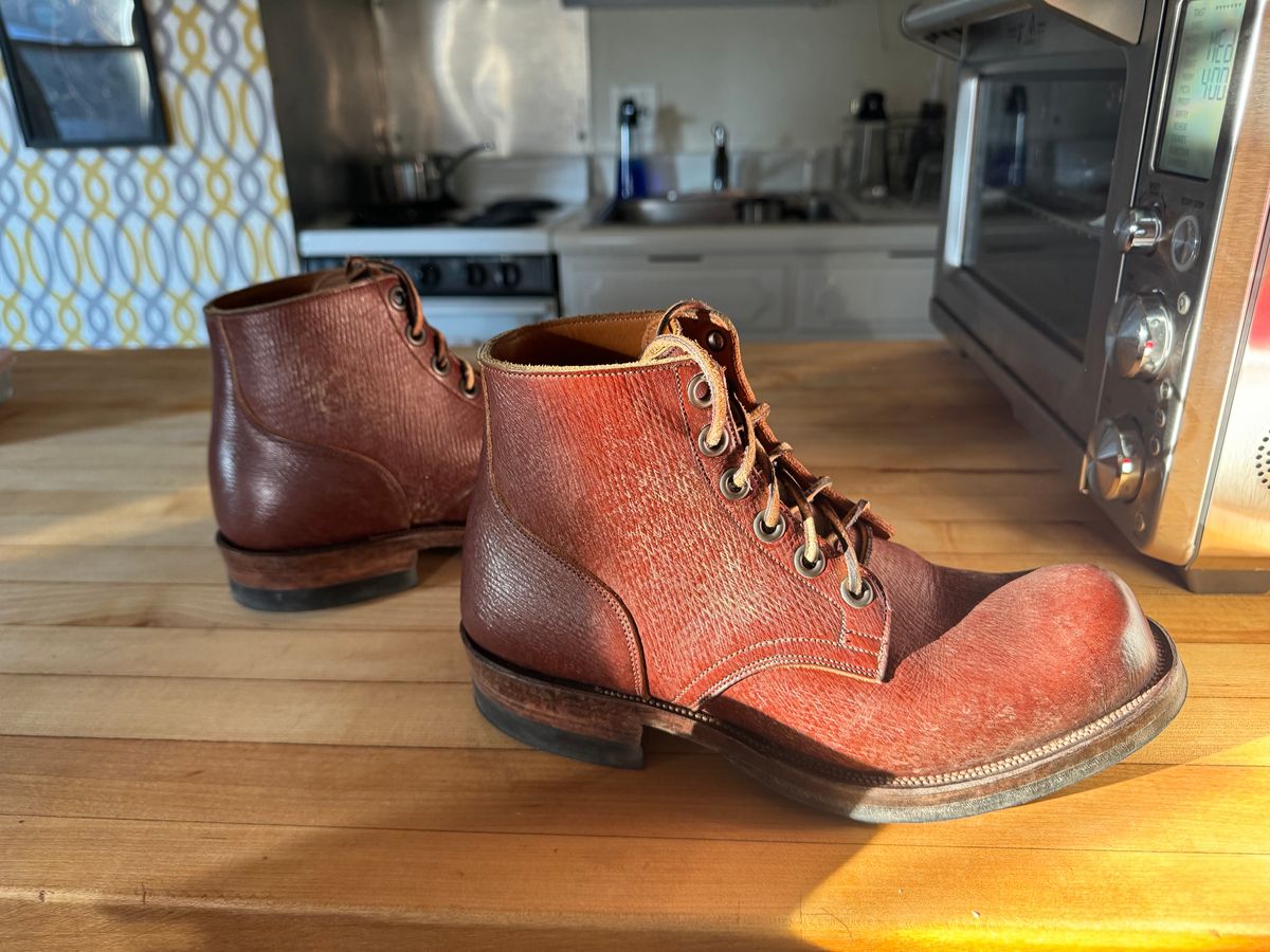 Photo by catchyname on January 2, 2024 of the Viberg Service Boot in J&FJ Baker Brown Russian Calf.