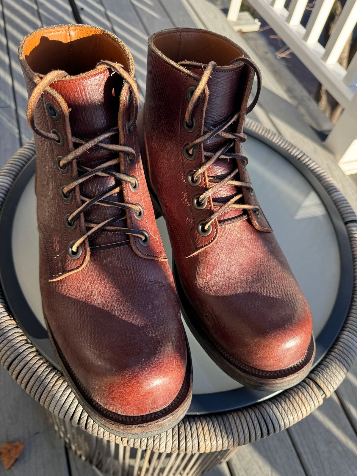 Photo by catchyname on January 2, 2024 of the Viberg Service Boot in J&FJ Baker Brown Russian Calf.
