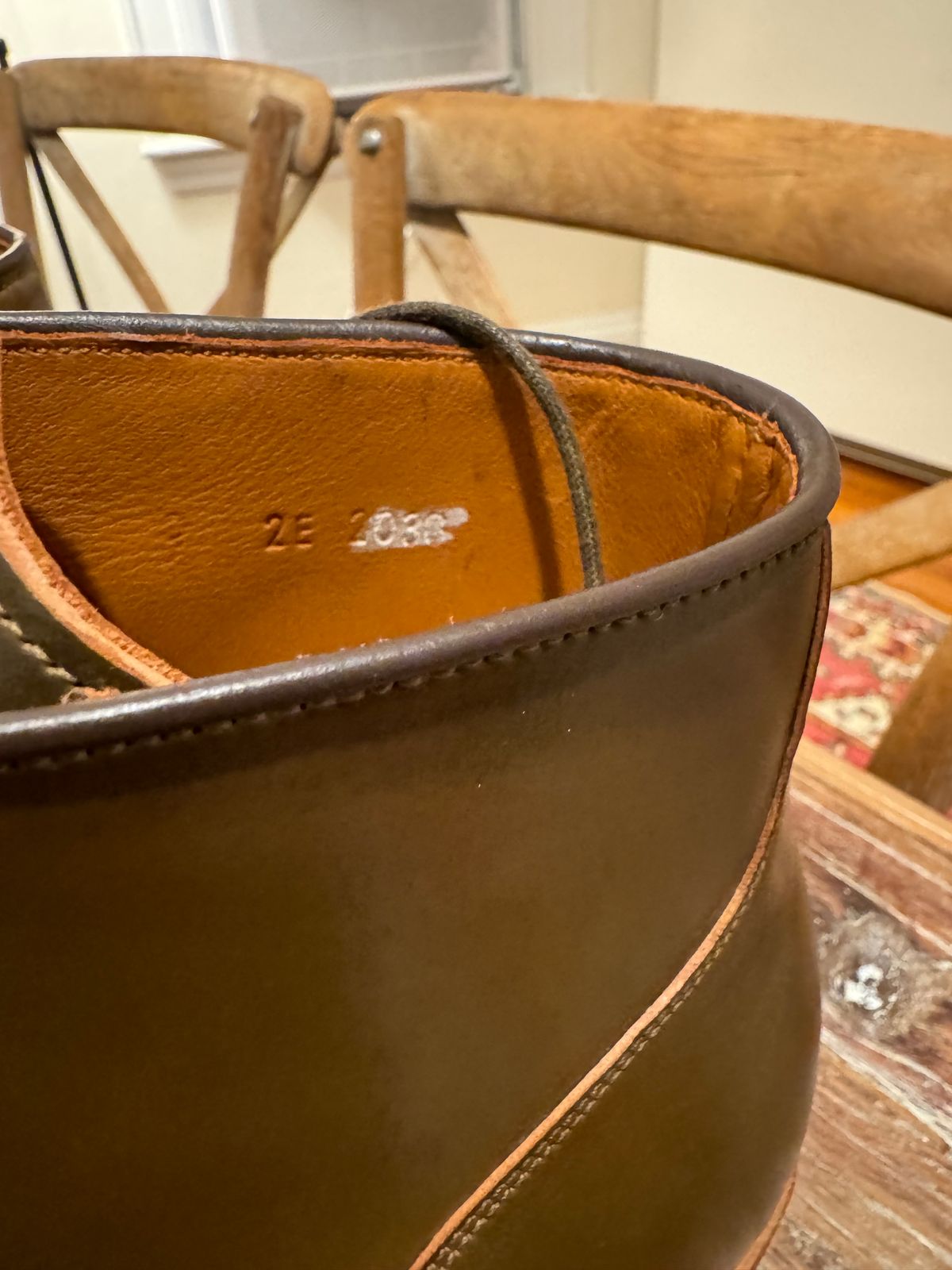 Photo by catchyname on October 12, 2023 of the Viberg Service Boot BCT in Horween Calvados Shell Cordovan.