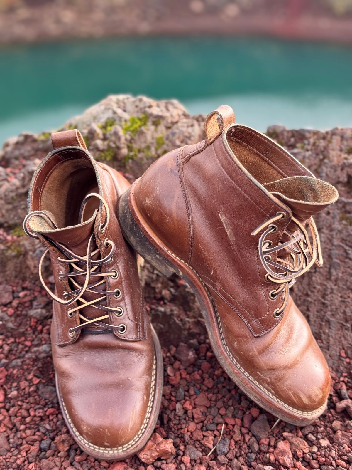 Photo by catchyname on September 29, 2024 of the Viberg Viberg x Notre ‘Coffee Pack’ in Horween Mocha Chromexcel.