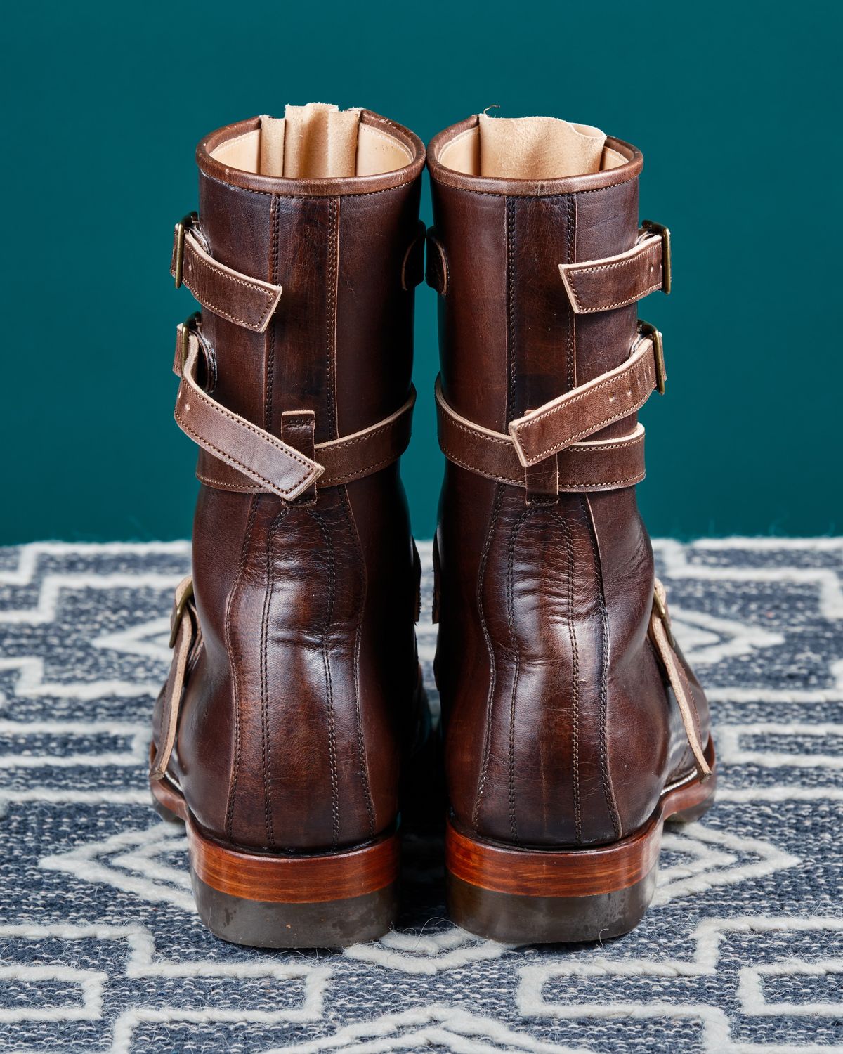 Photo by cliff.bar.nett on November 3, 2024 of the Briselblack The Hanker Tanker Boots in Maryam Thick Horsebutt Overdye brown.