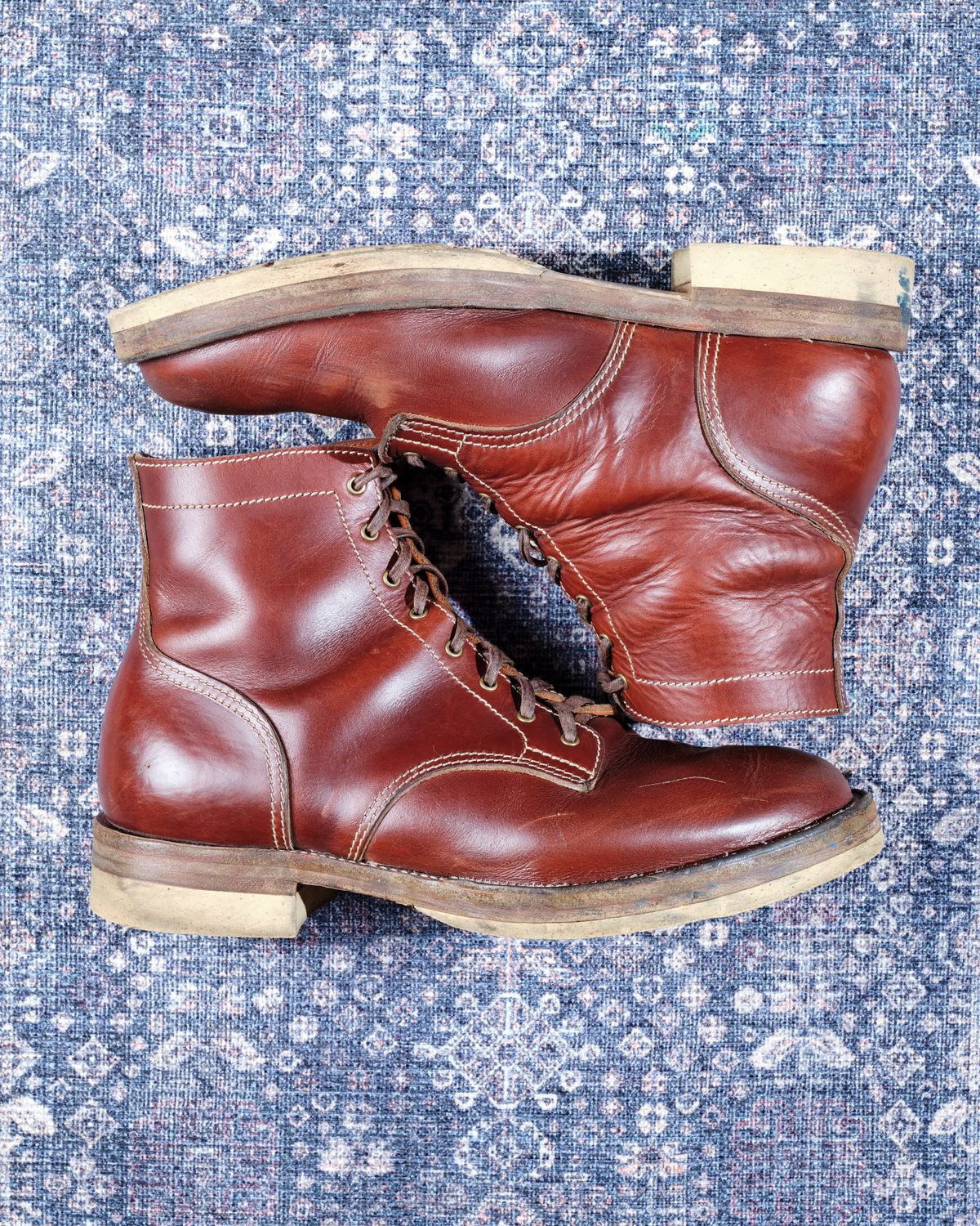 Photo by cliff.bar.nett on December 3, 2025 of the Oldspeed MFG Service Boot 6” in Horween Timber Chromexcel.