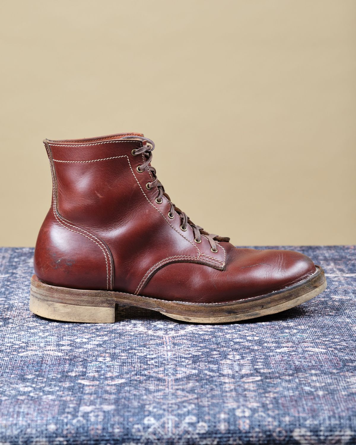 Photo by cliff.bar.nett on February 28, 2026 of the Oldspeed MFG Service Boot 6” in Horween Timber Chromexcel.