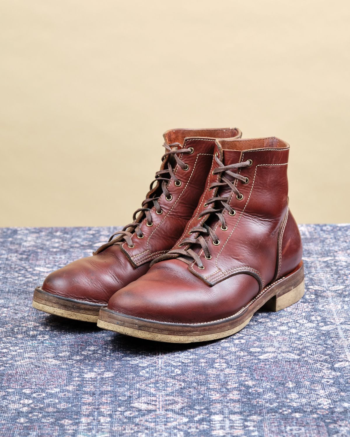 Photo by cliff.bar.nett on April 4, 2026 of the Oldspeed MFG Service Boot 6” in Horween Timber Chromexcel.