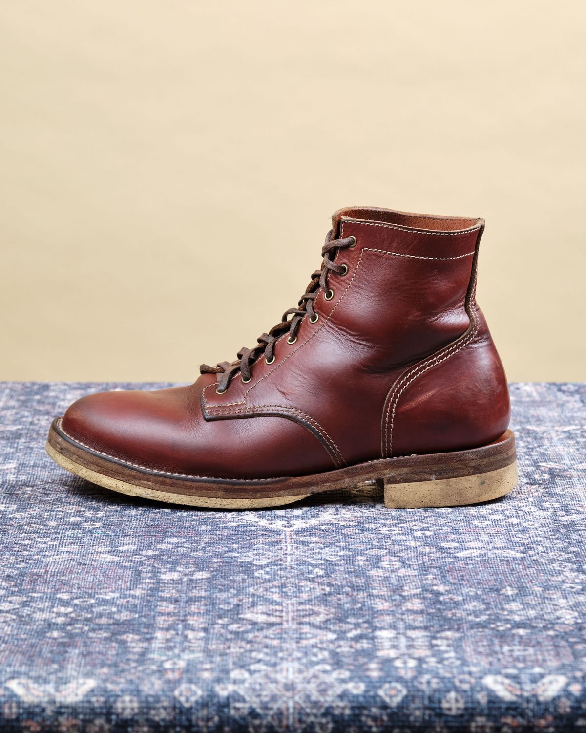 Photo by cliff.bar.nett on April 4, 2026 of the Oldspeed MFG Service Boot 6” in Horween Timber Chromexcel.