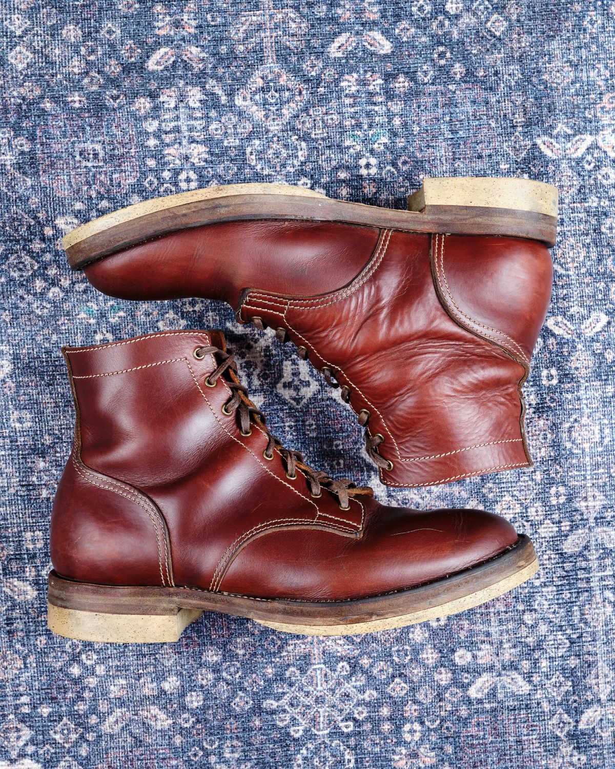 Photo by cliff.bar.nett on April 4, 2026 of the Oldspeed MFG Service Boot 6” in Horween Timber Chromexcel.