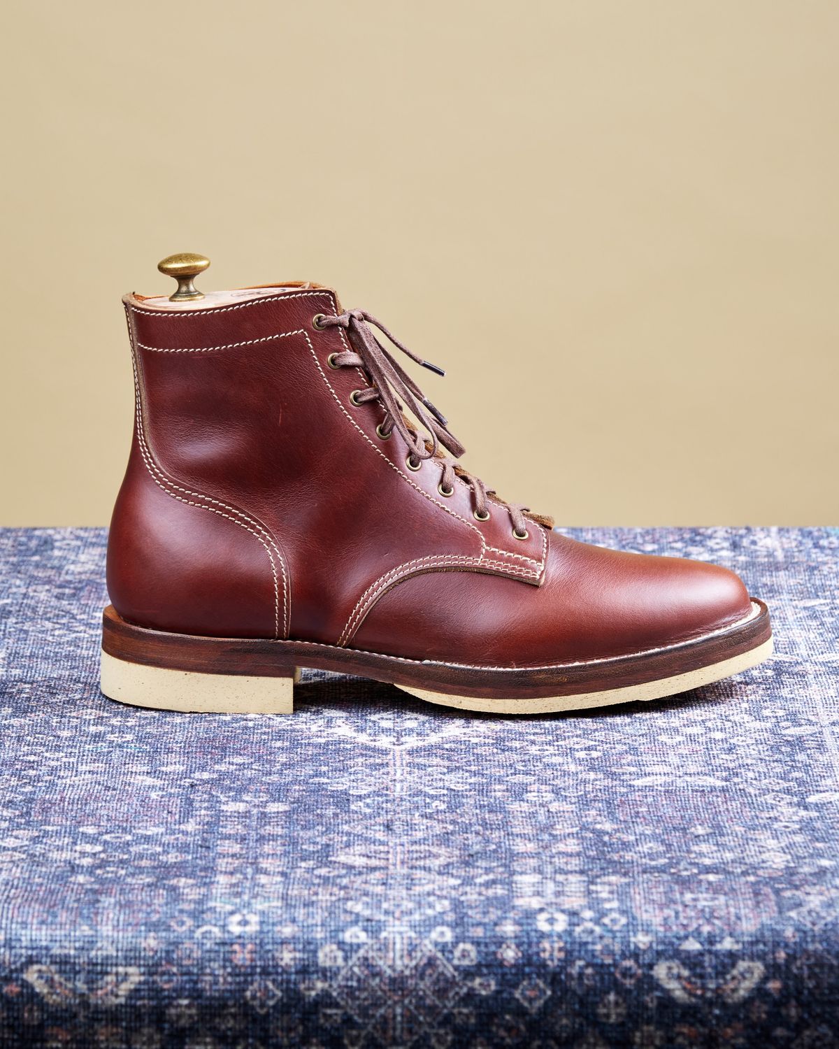 Photo by cliff.bar.nett on October 1, 2025 of the Oldspeed Service Boot 6” in Horween Timber Chromexcel.