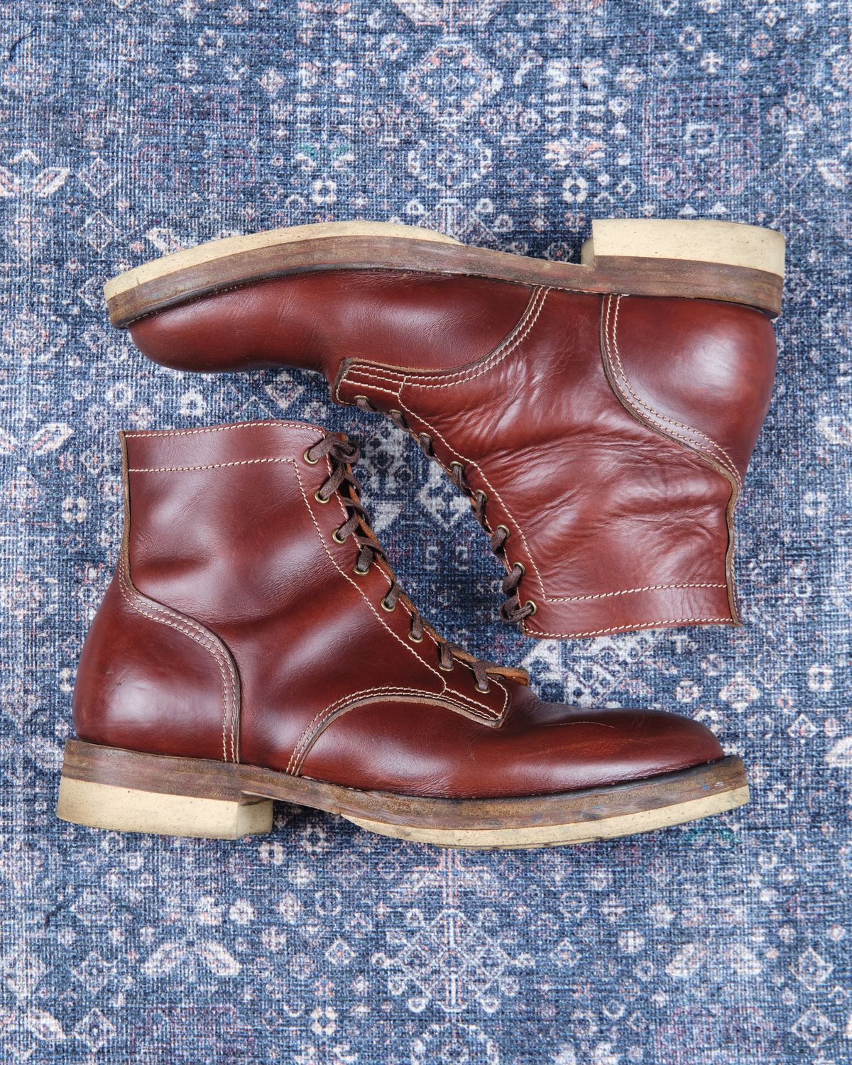 Photo by cliff.bar.nett on November 1, 2025 of the Oldspeed Service Boot 6” in Horween Timber Chromexcel.