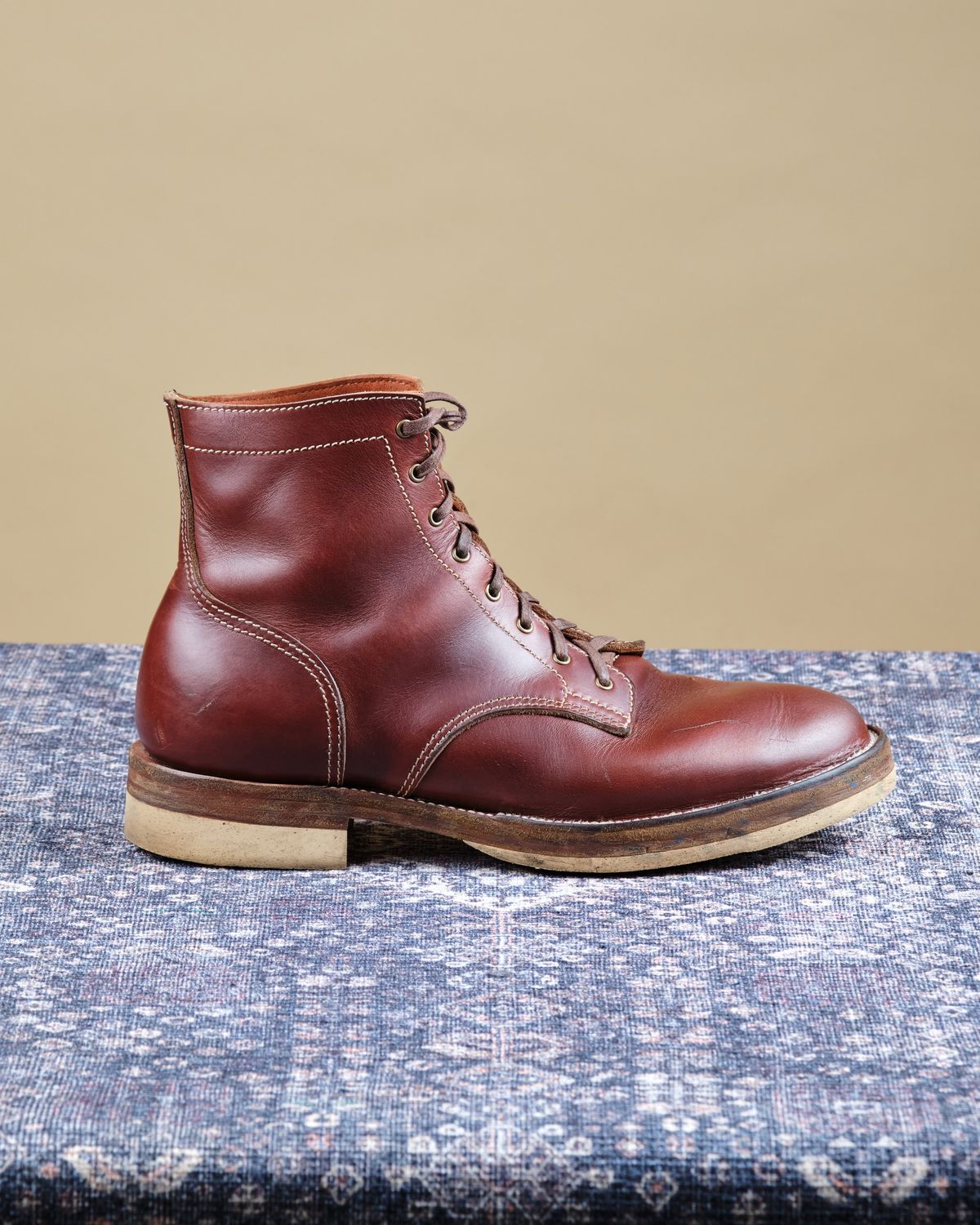 Photo by cliff.bar.nett on November 1, 2025 of the Oldspeed Service Boot 6” in Horween Timber Chromexcel.