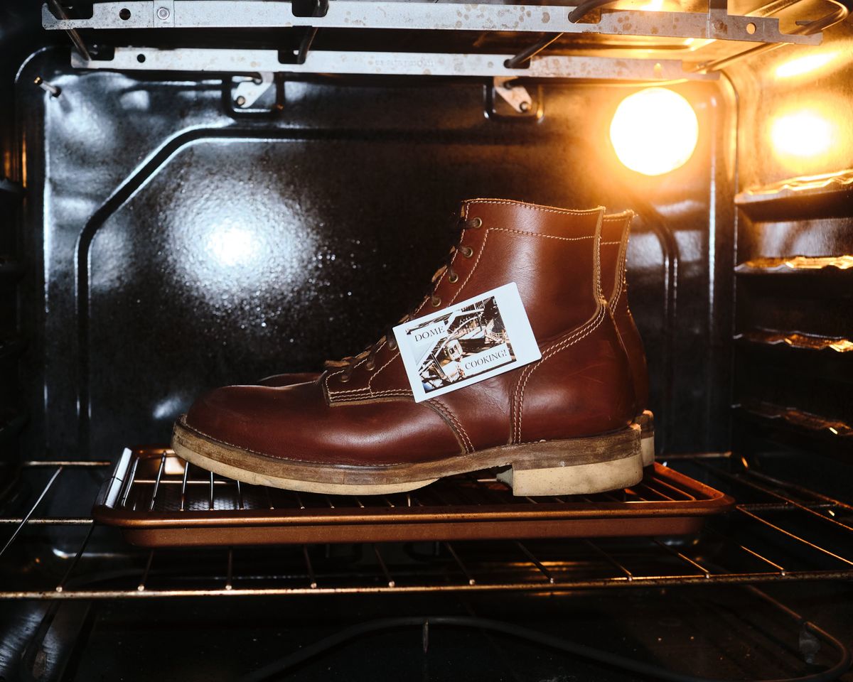 Photo by cliff.bar.nett on November 5, 2025 of the Oldspeed Service Boot 6” in Horween Timber Chromexcel.