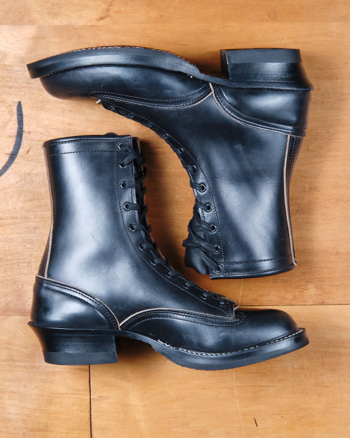 Photo by cliff.bar.nett on October 1, 2025 of the Nicks Lace to Toe Heritage in Horween Black Chromexcel.