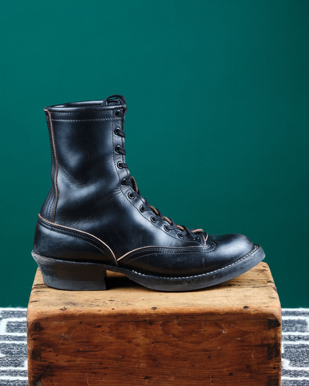 Photo by cliff.bar.nett on November 1, 2025 of the Nicks Lace to Toe Heritage in Horween Black Chromexcel.