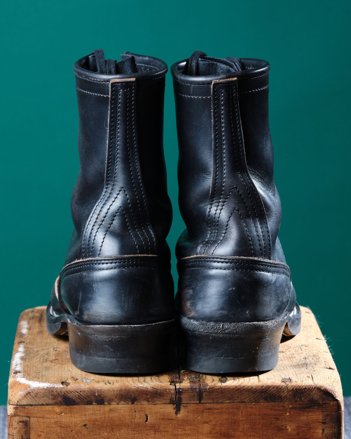 Photo by cliff.bar.nett on December 3, 2025 of the Nicks Lace to Toe Heritage in Horween Black Chromexcel.
