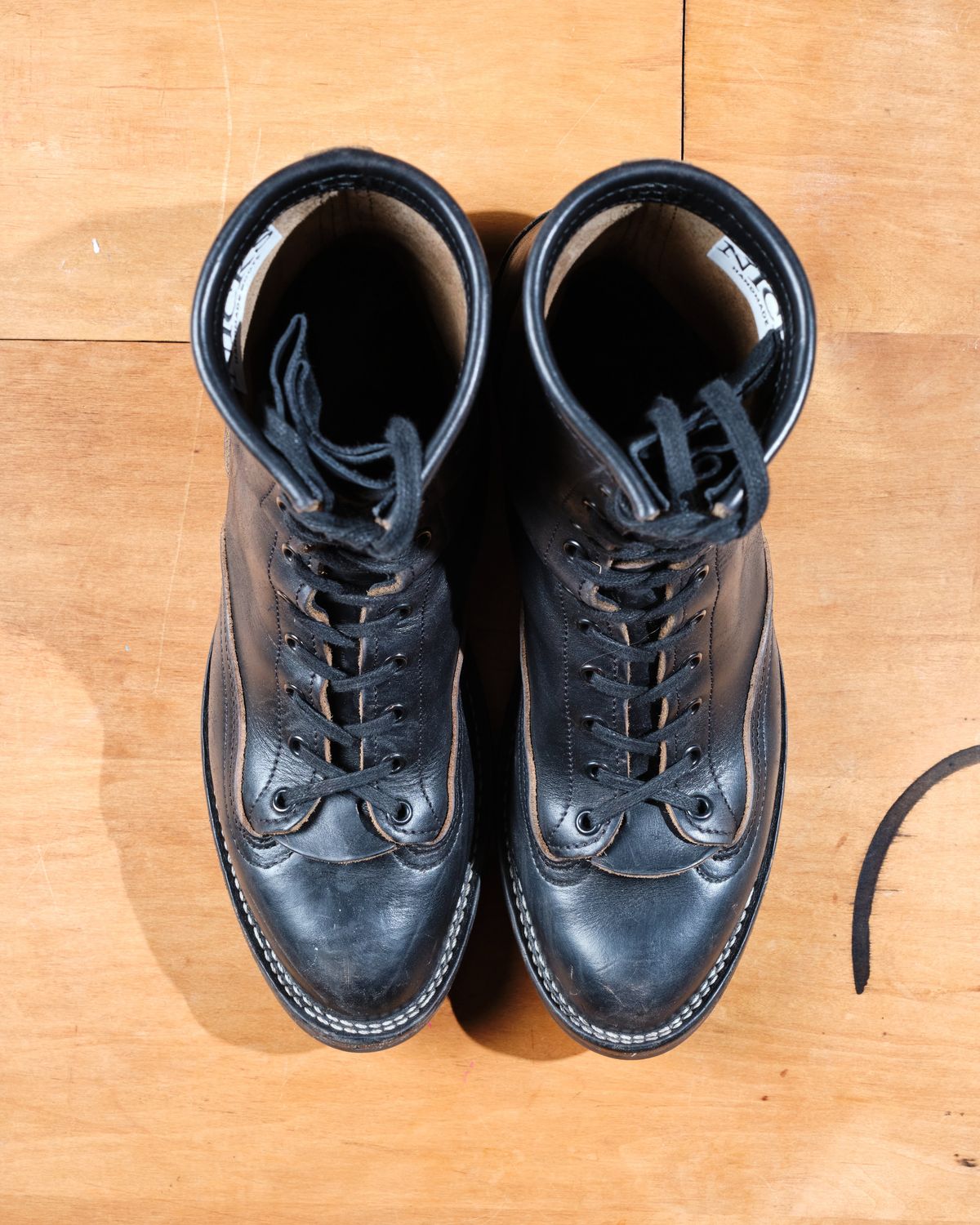Photo by cliff.bar.nett on December 3, 2025 of the Nicks Lace to Toe Heritage in Horween Black Chromexcel.