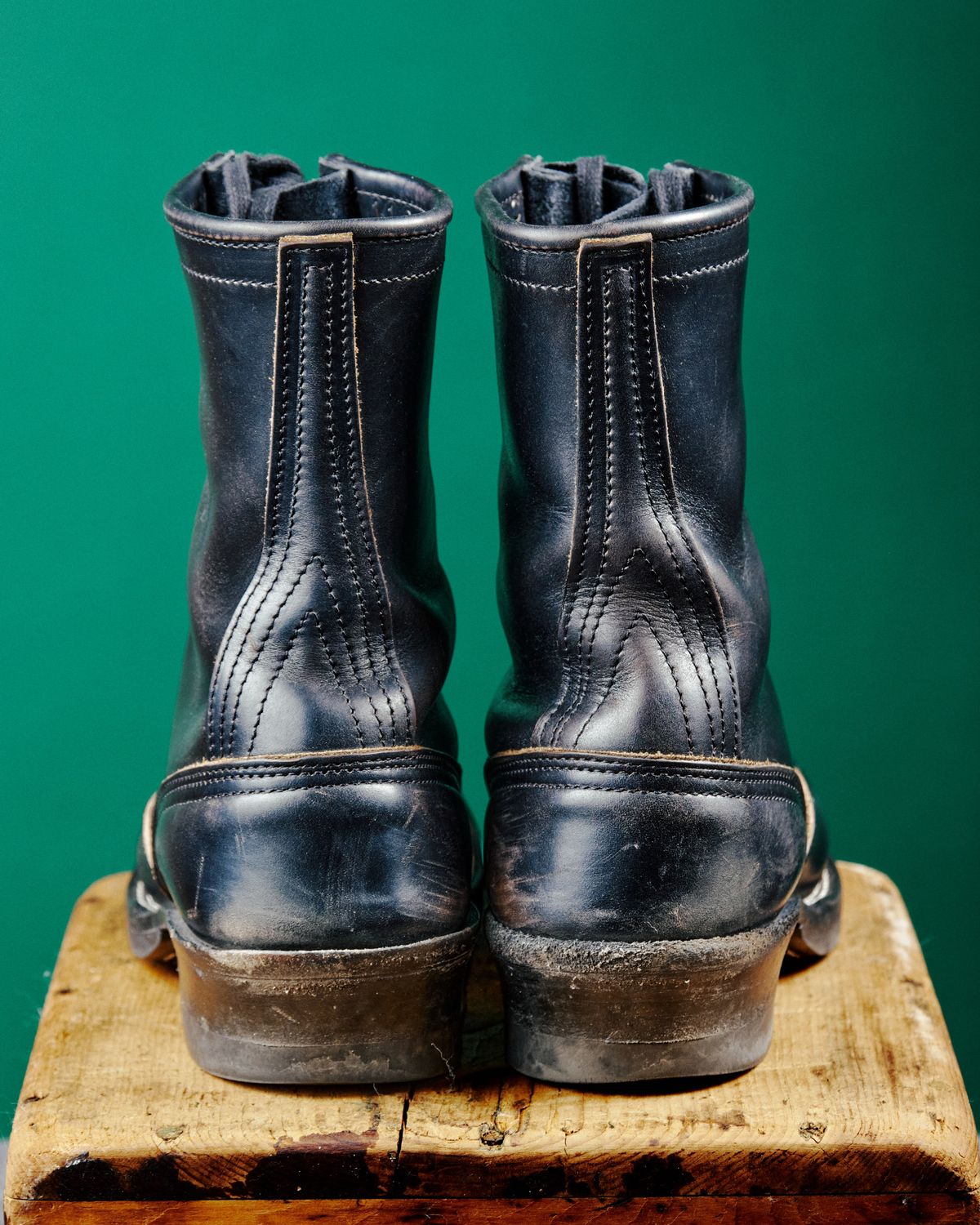 Photo by cliff.bar.nett on January 4, 2026 of the Nicks Lace to Toe Heritage in Horween Black Chromexcel.