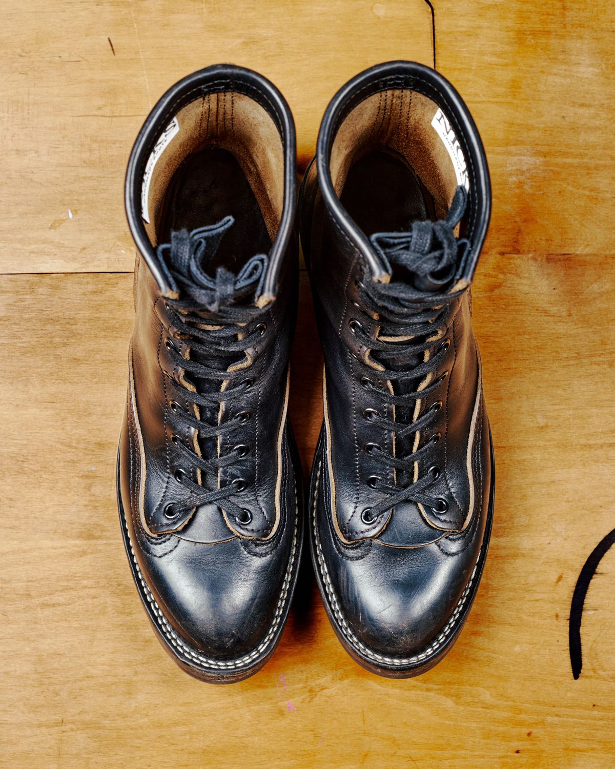 Photo by cliff.bar.nett on January 4, 2026 of the Nicks Lace to Toe Heritage in Horween Black Chromexcel.