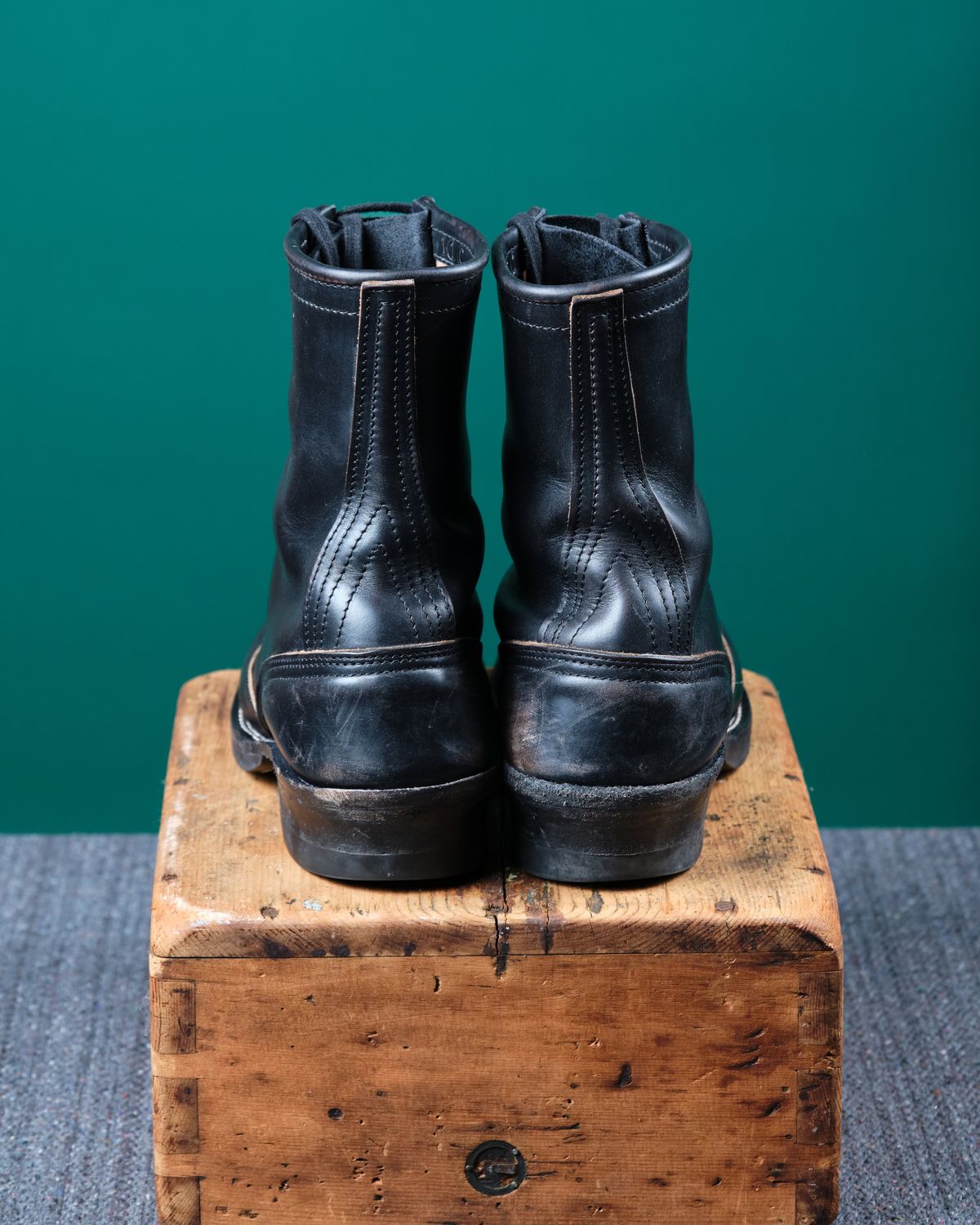 Photo by cliff.bar.nett on February 28, 2026 of the Nicks Lace to Toe Heritage in Horween Black Chromexcel.