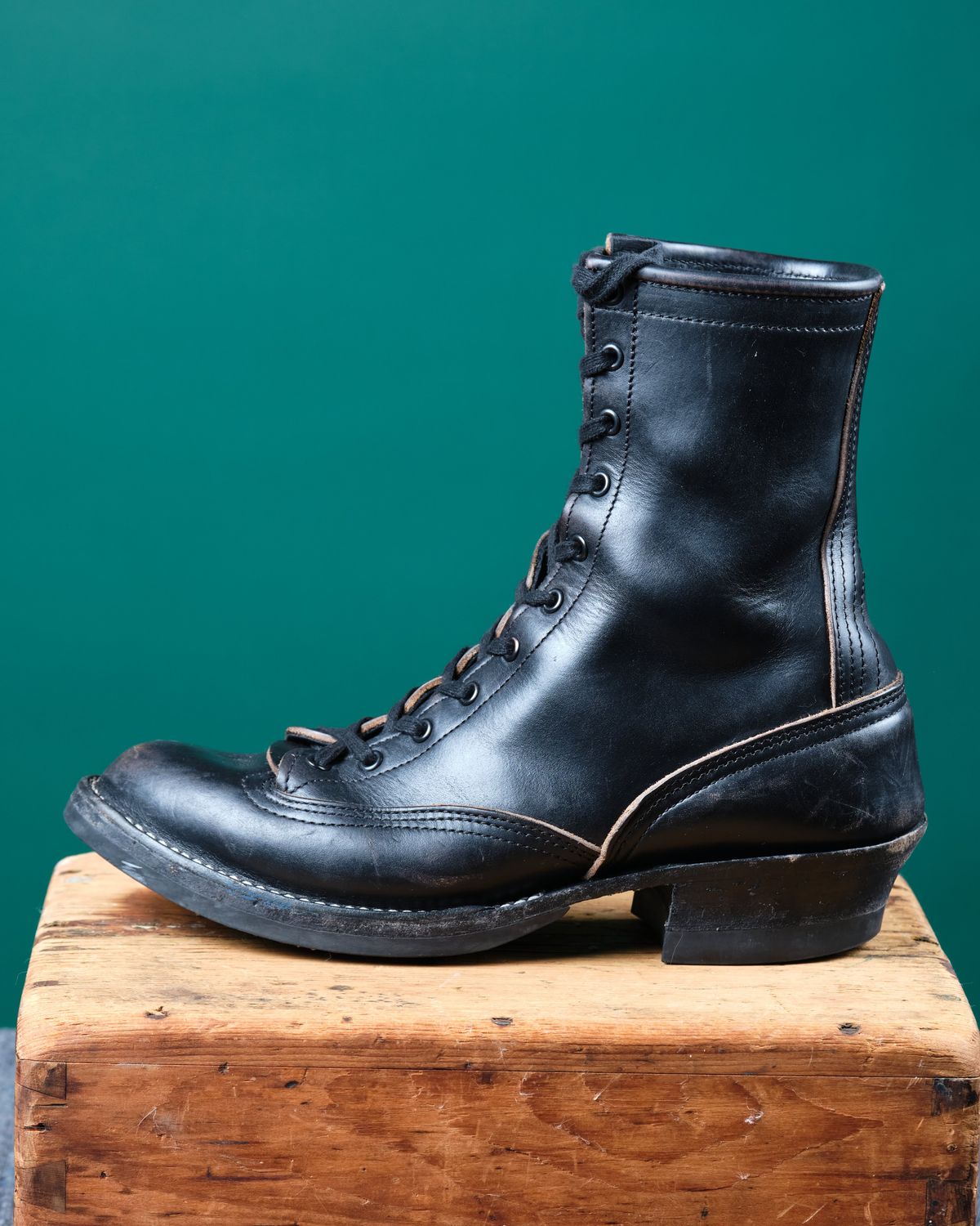 Photo by cliff.bar.nett on February 28, 2026 of the Nicks Lace to Toe Heritage in Horween Black Chromexcel.