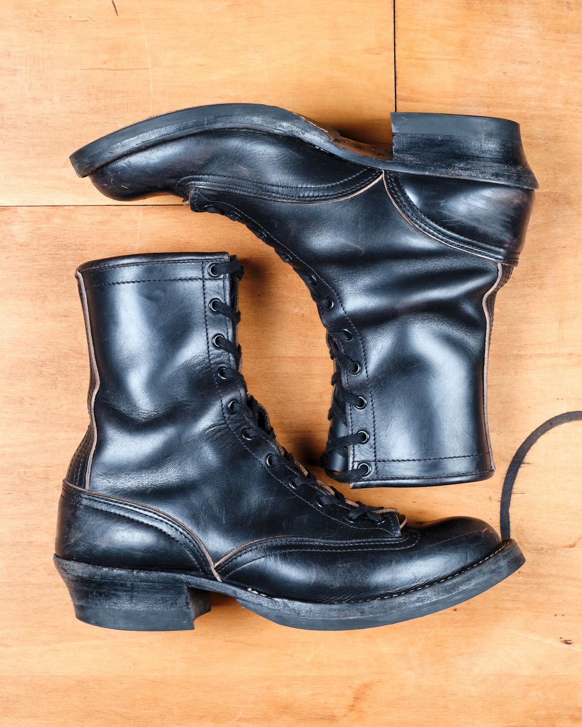 Photo by cliff.bar.nett on February 28, 2026 of the Nicks Lace to Toe Heritage in Horween Black Chromexcel.