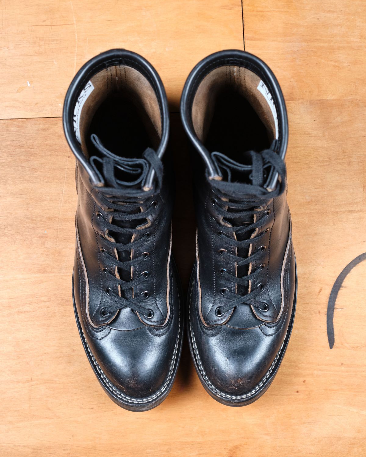 Photo by cliff.bar.nett on February 28, 2026 of the Nicks Lace to Toe Heritage in Horween Black Chromexcel.