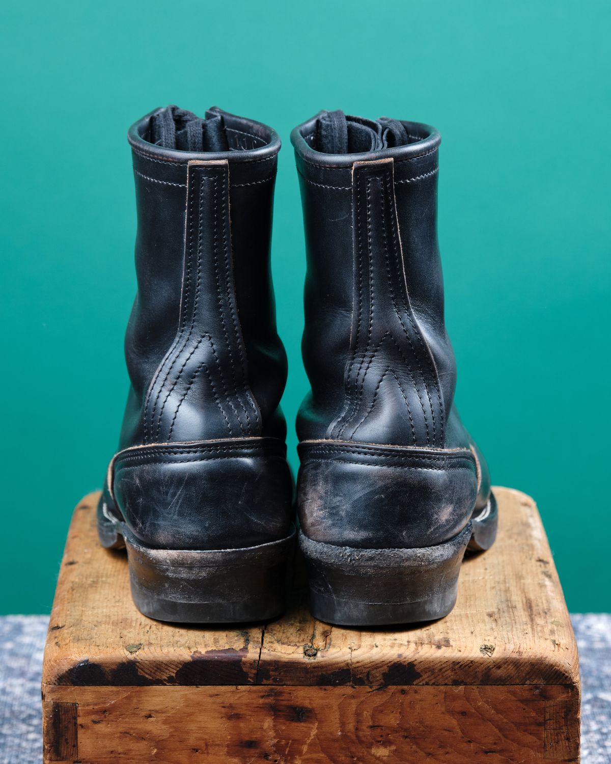 Photo by cliff.bar.nett on April 4, 2026 of the Nicks Lace to Toe Heritage in Horween Black Chromexcel.