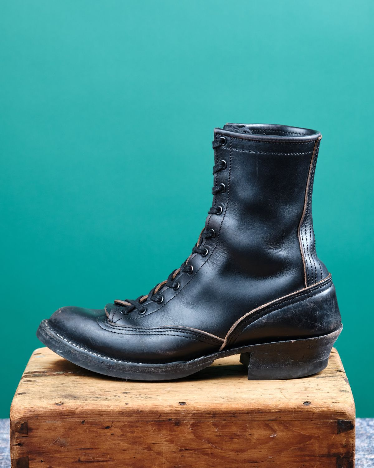 Photo by cliff.bar.nett on April 4, 2026 of the Nicks Lace to Toe Heritage in Horween Black Chromexcel.