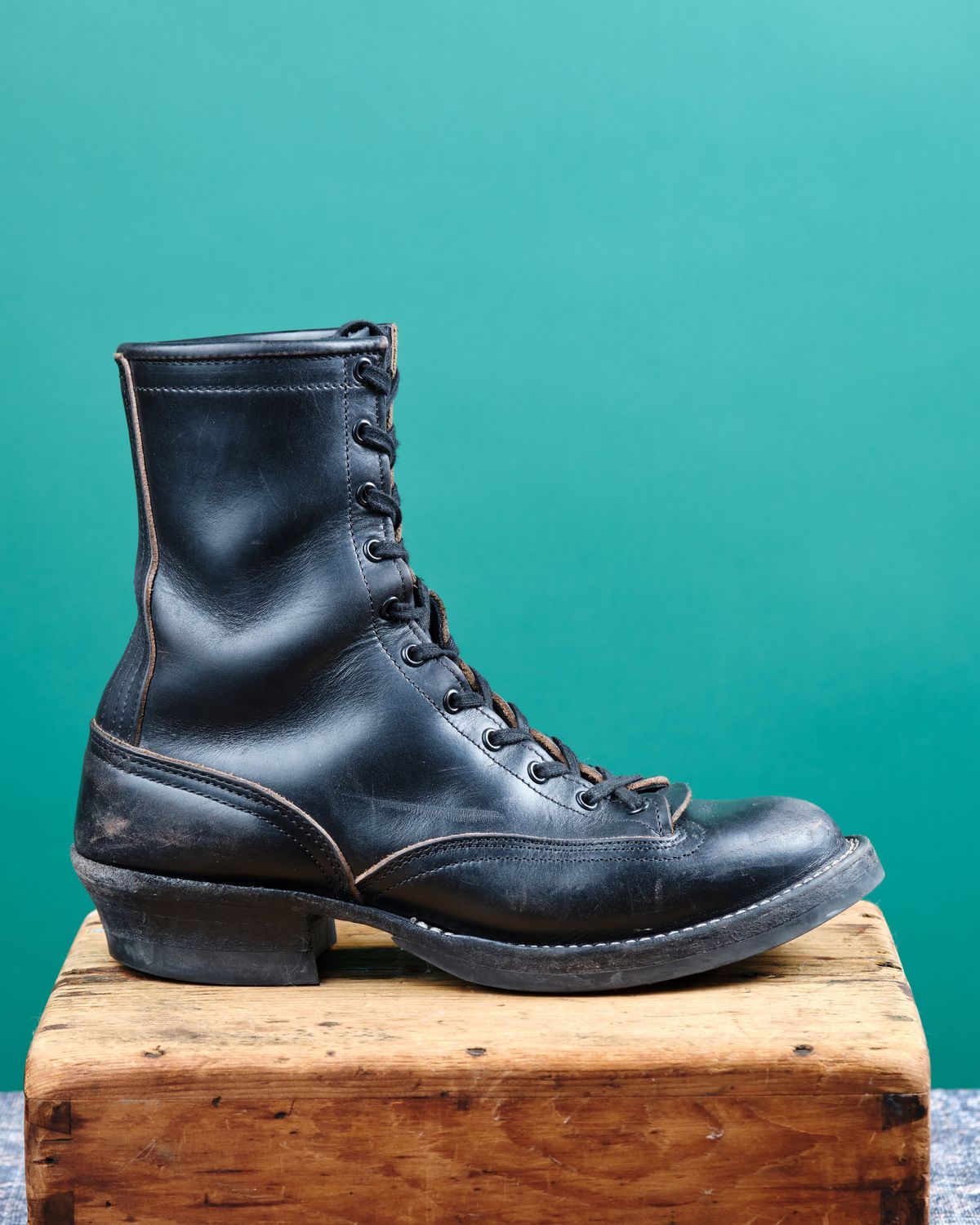 Photo by cliff.bar.nett on April 4, 2026 of the Nicks Lace to Toe Heritage in Horween Black Chromexcel.