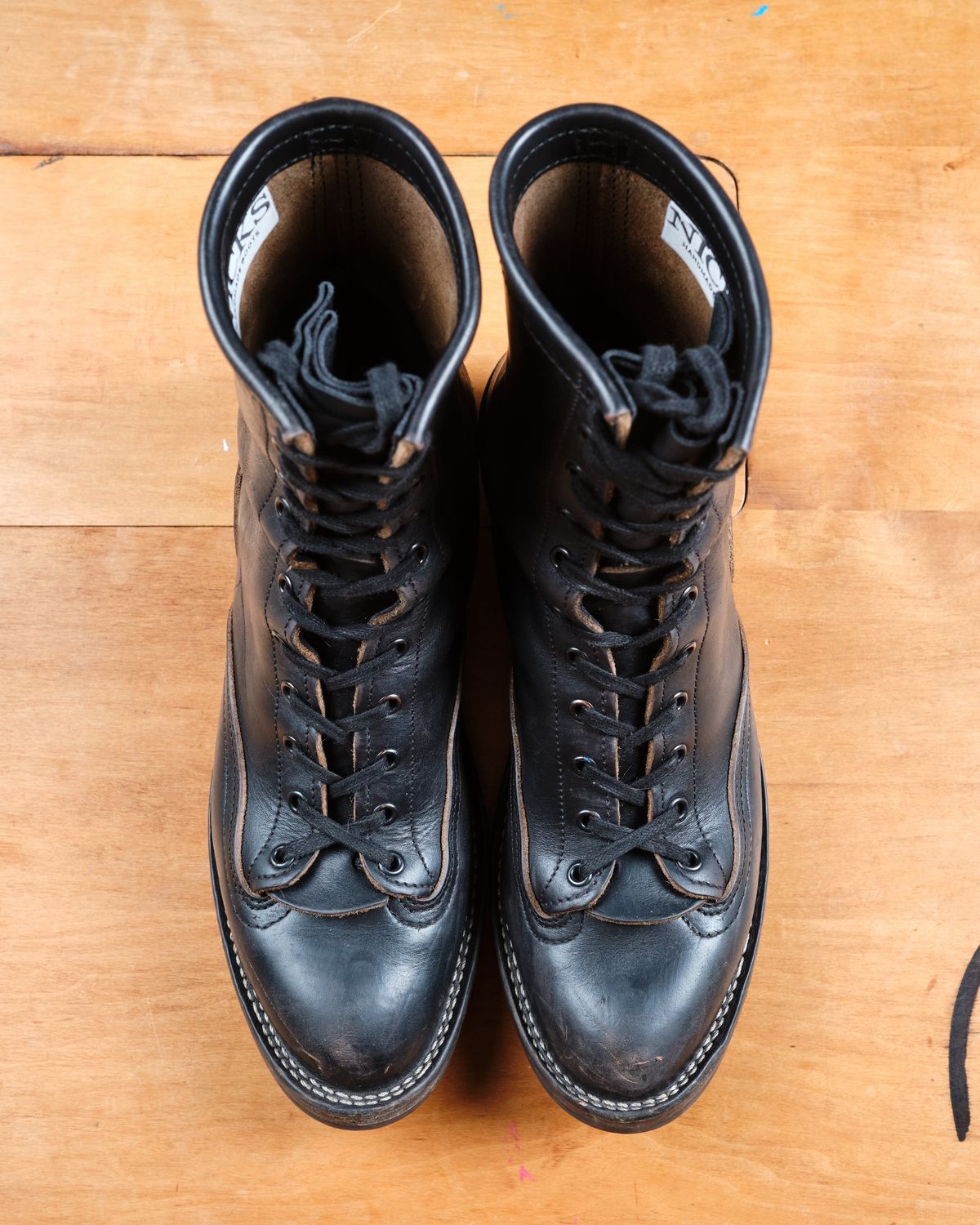 Photo by cliff.bar.nett on April 4, 2026 of the Nicks Lace to Toe Heritage in Horween Black Chromexcel.