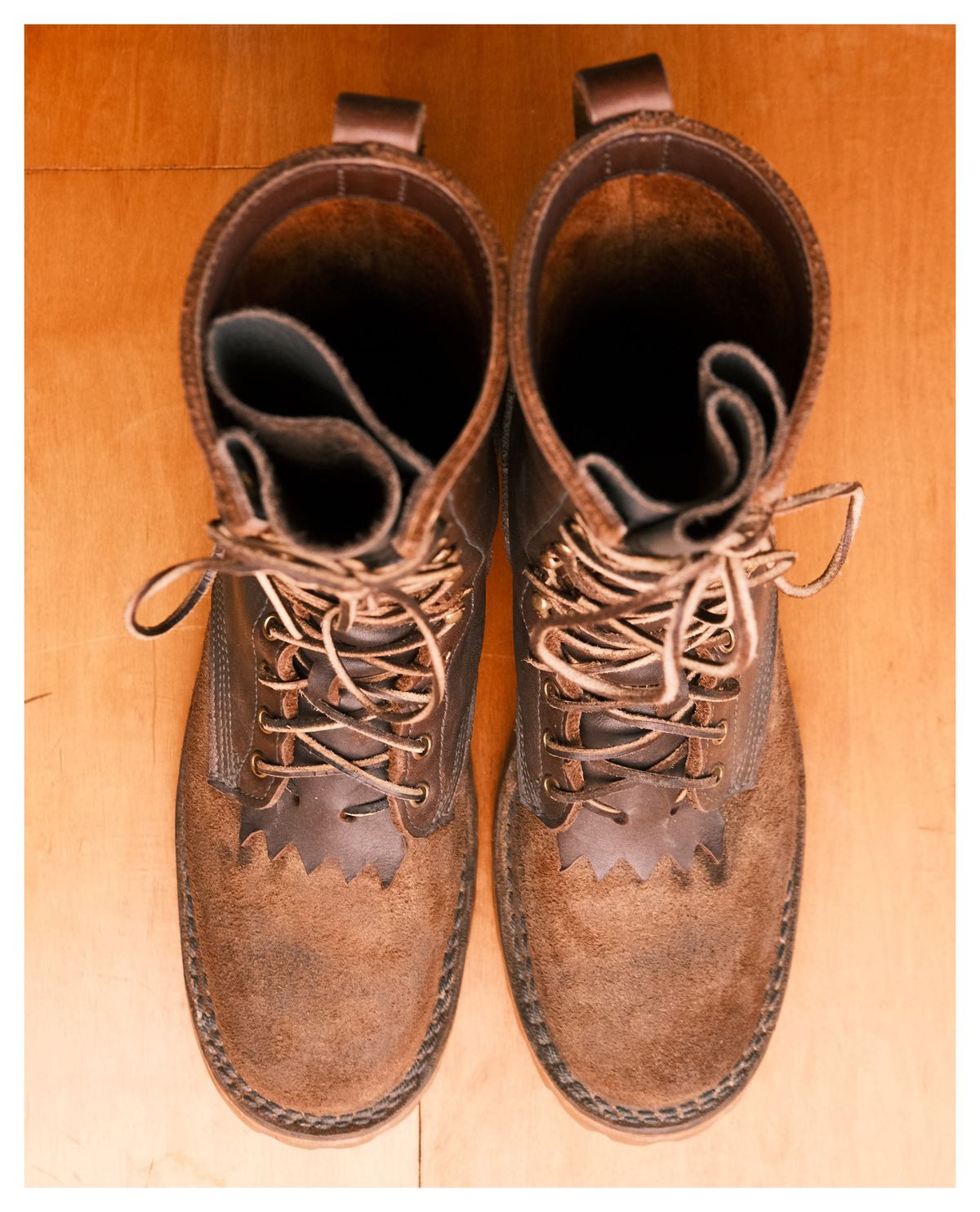 Photo by cliff.bar.nett on February 3, 2024 of the JK Boots Honey Fire Inlander in Seidel Brown Oil Tan.