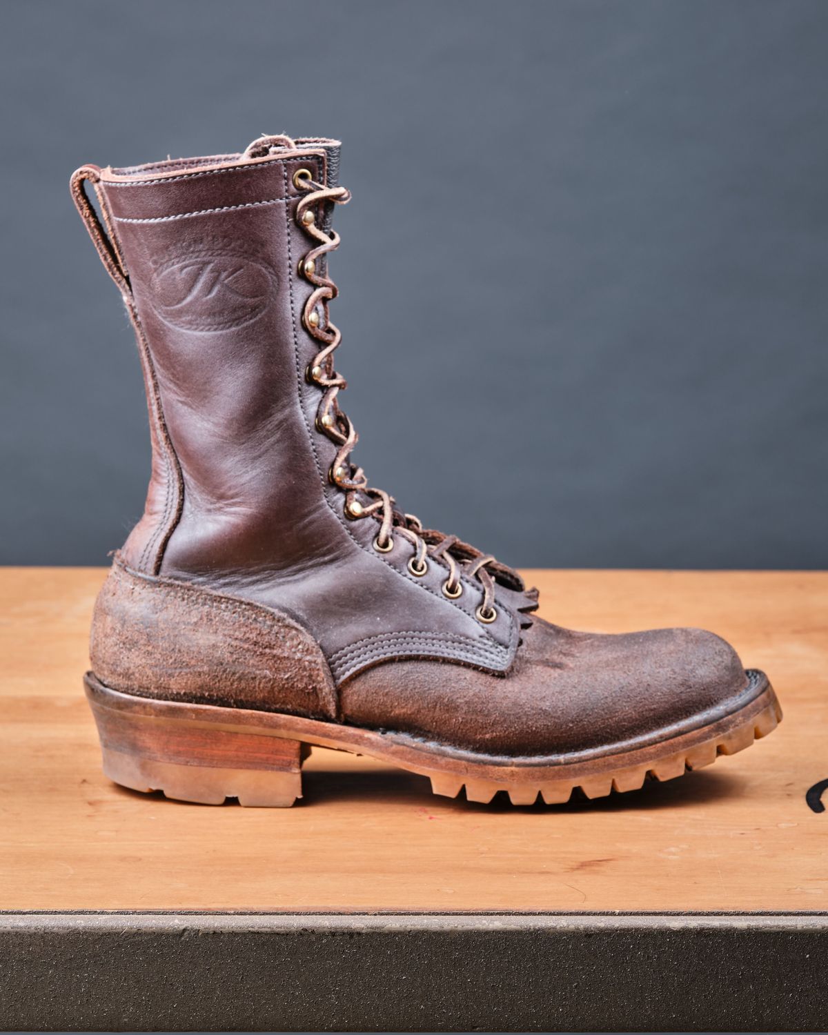 Photo by cliff.bar.nett on April 1, 2024 of the JK Boots Honey Fire Inlander in Seidel Brown Oil Tan.