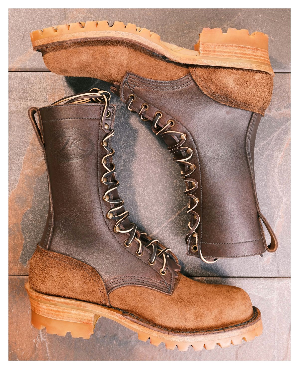 Photo by cliff.bar.nett on October 1, 2023 of the JK Boots Honey Fire Inlander in Seidel Brown Oil Tan.