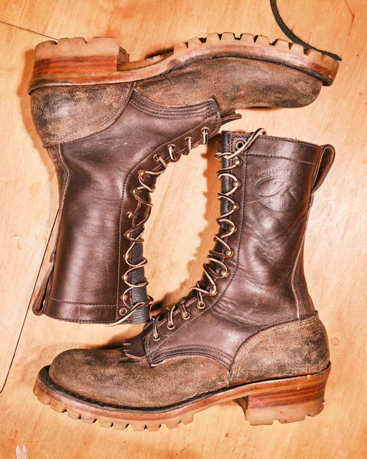 Photo by cliff.bar.nett on January 2, 2024 of the JK Boots Honey Fire Inlander in Seidel Brown Oil Tan.