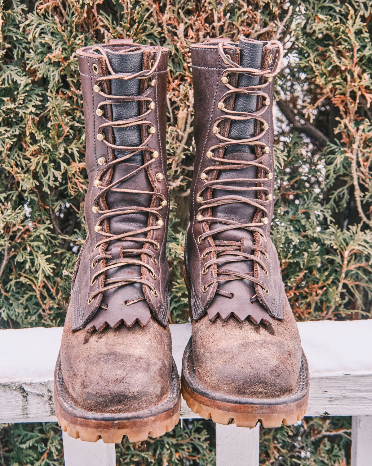 Photo by cliff.bar.nett on January 2, 2024 of the JK Boots Honey Fire Inlander in Seidel Brown Oil Tan.