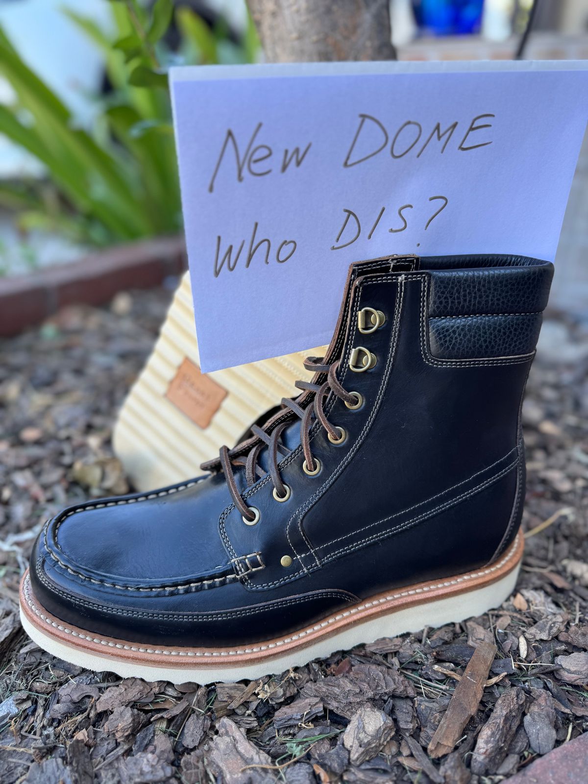 Photo by Armmmmm on October 5, 2025 of the Grant Stone Field Boot in Horween Black Chromexcel.