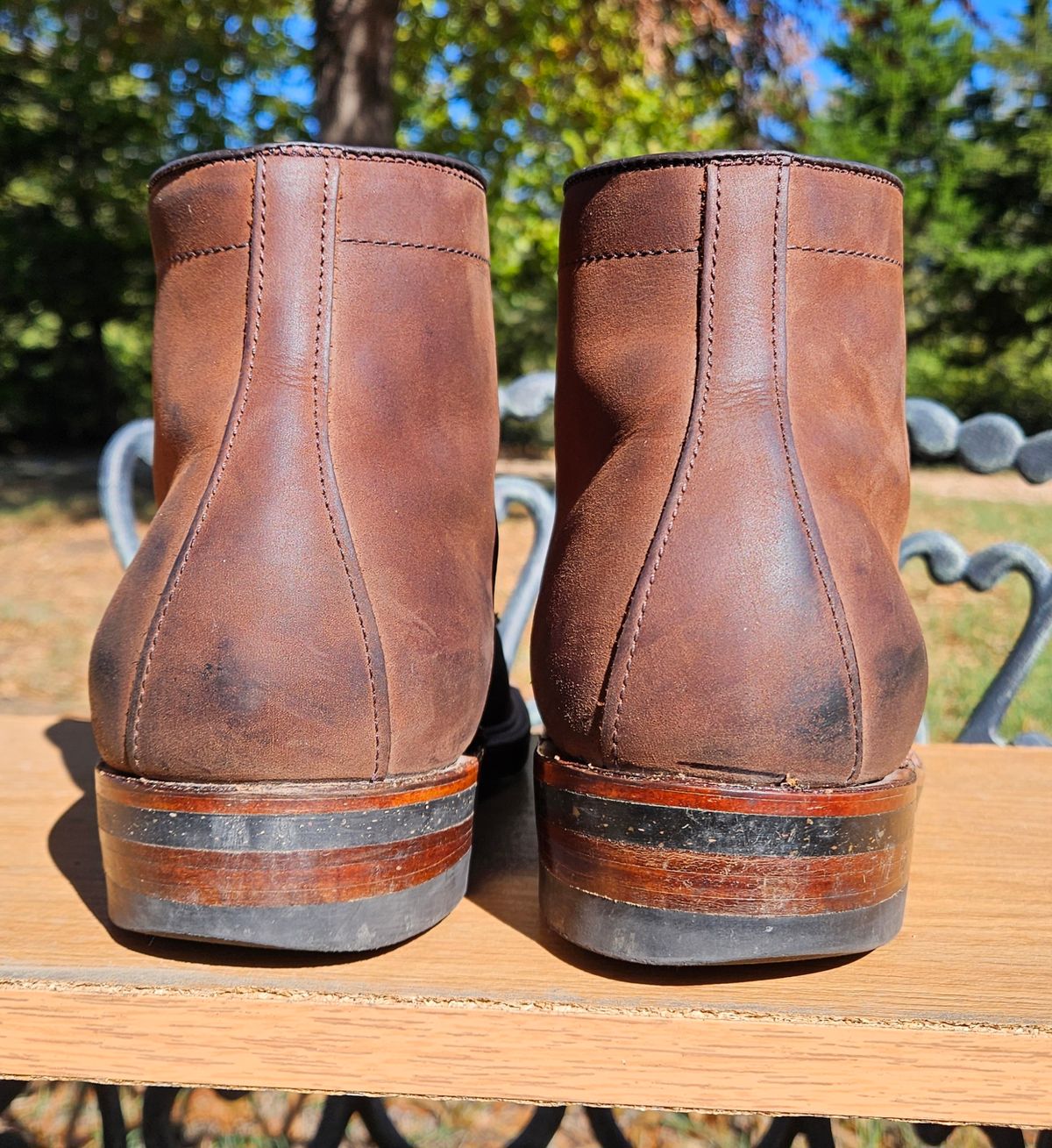 Photo by jj4483 on November 1, 2023 of the Alden Plain Toe Boot in Horween Tobacco Smooth Chamois.
