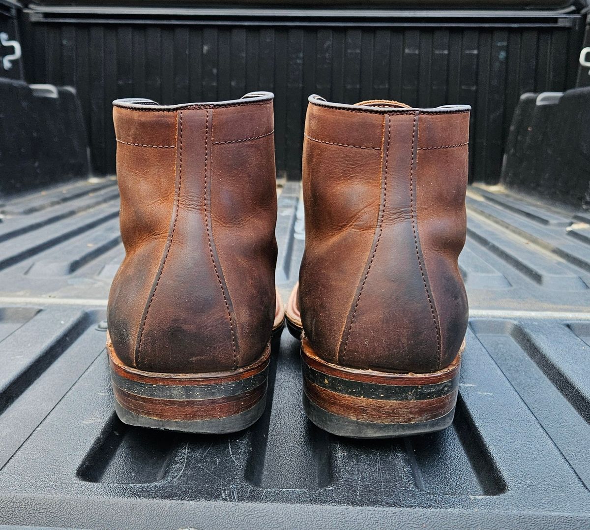 Photo by jj4483 on February 4, 2024 of the Alden Plain Toe Boot in Horween Tobacco Smooth Chamois.