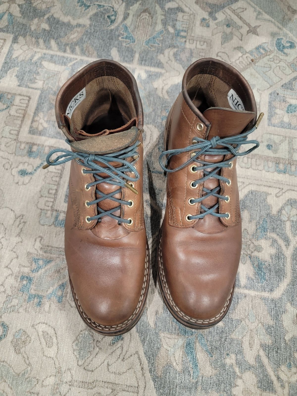 Photo by ShadyBoots on February 6, 2024 of the Nicks MTO in Horween Natural Chromexcel.