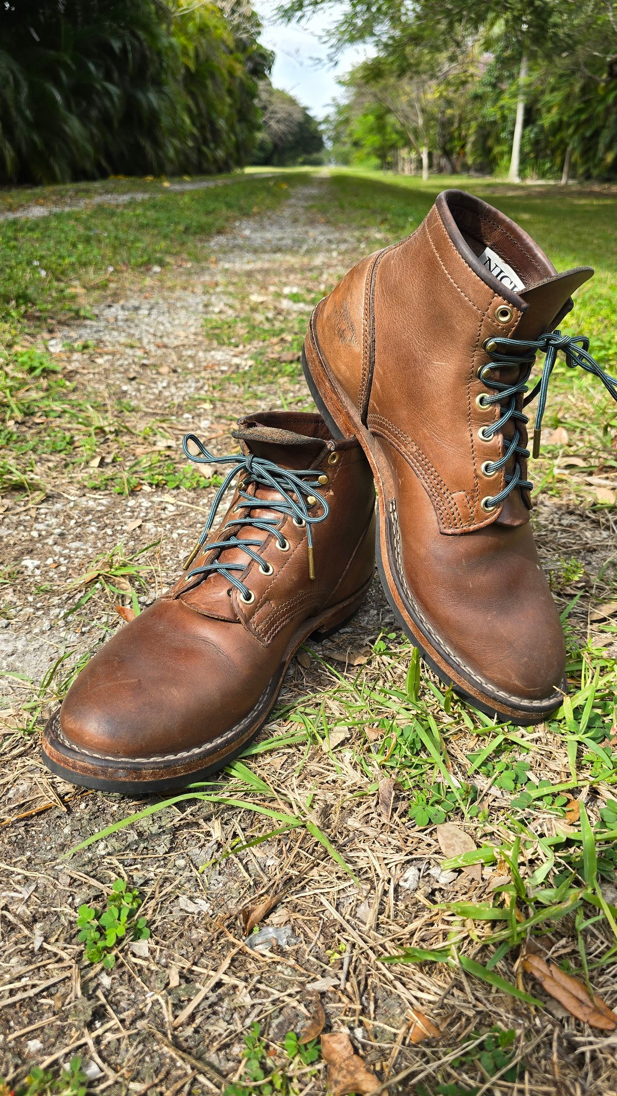 Photo by ShadyBoots on March 3, 2024 of the Nicks MTO in Horween Natural Chromexcel.