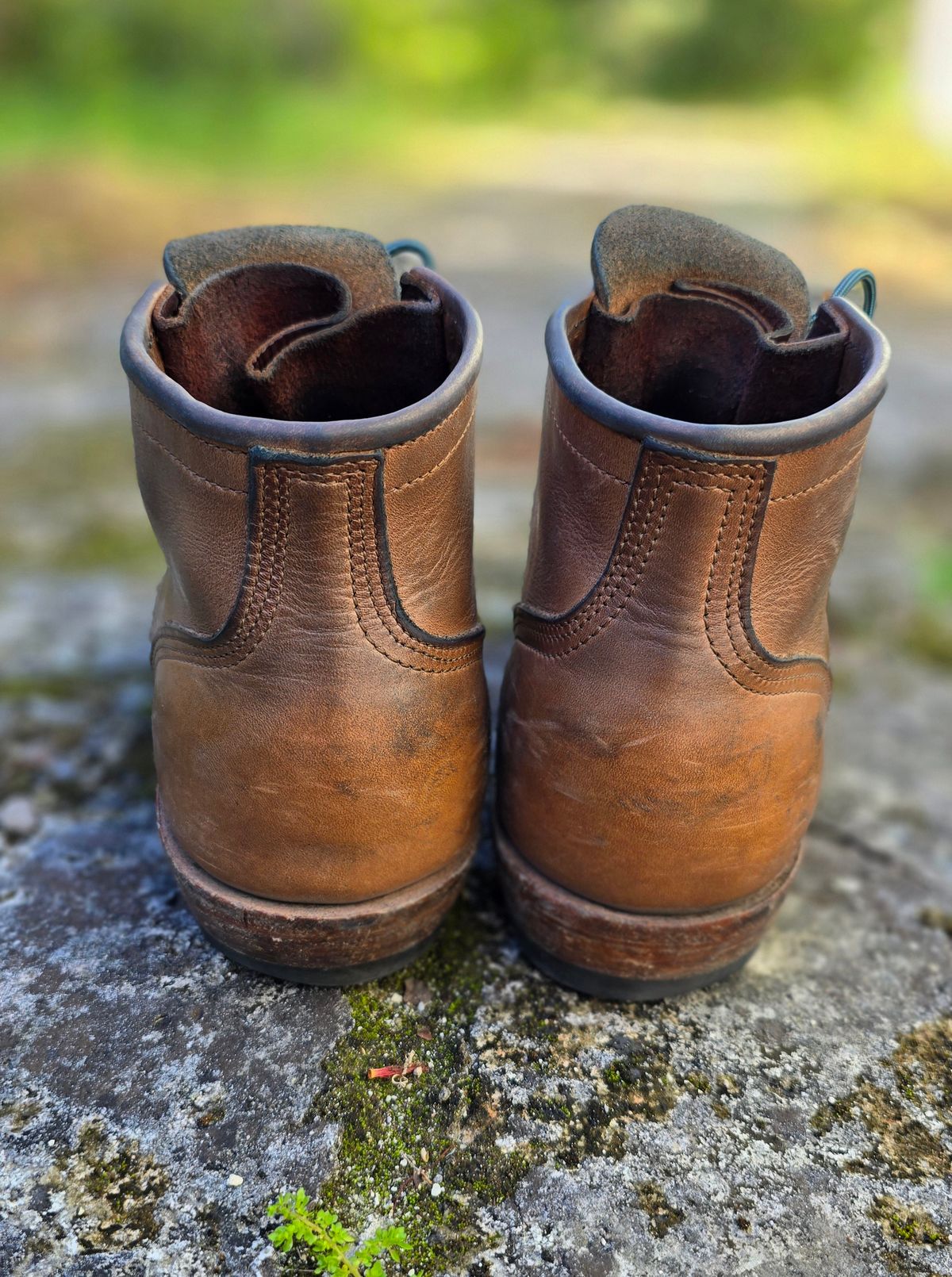 Photo by ShadyBoots on April 5, 2024 of the Nicks MTO in Horween Natural Chromexcel.