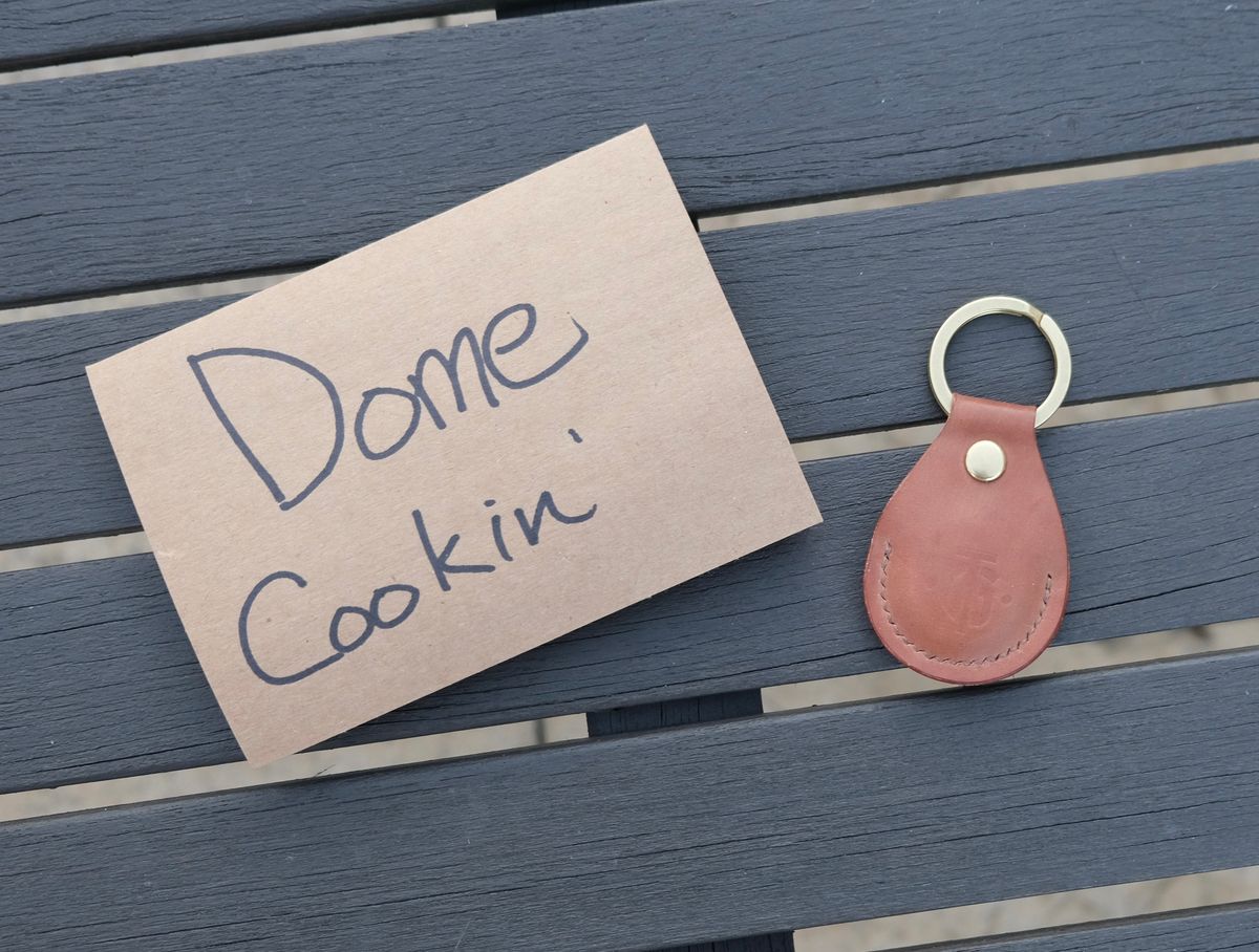 Photo by titletowngoods on November 5, 2025 of the Titletown Goods Airtag Case in Horween Unglazed Natural Shell Cordovan.