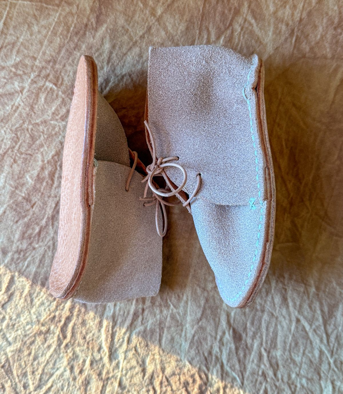 Photo by titletowngoods on November 5, 2025 of the Titletown Goods Chukka in Wickett & Craig Russet Milled Traditional Harness.