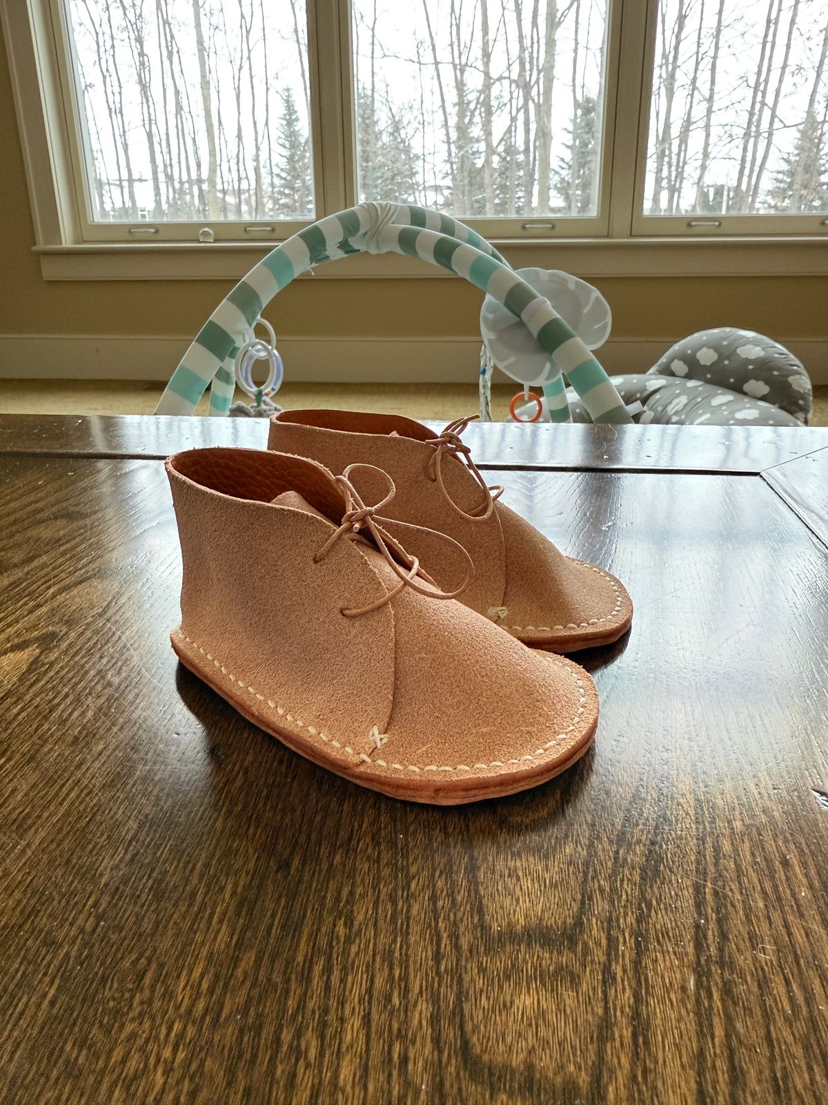 Photo by titletowngoods on December 5, 2025 of the Titletown Goods Chukka in Wickett & Craig Russet Milled Traditional Harness.