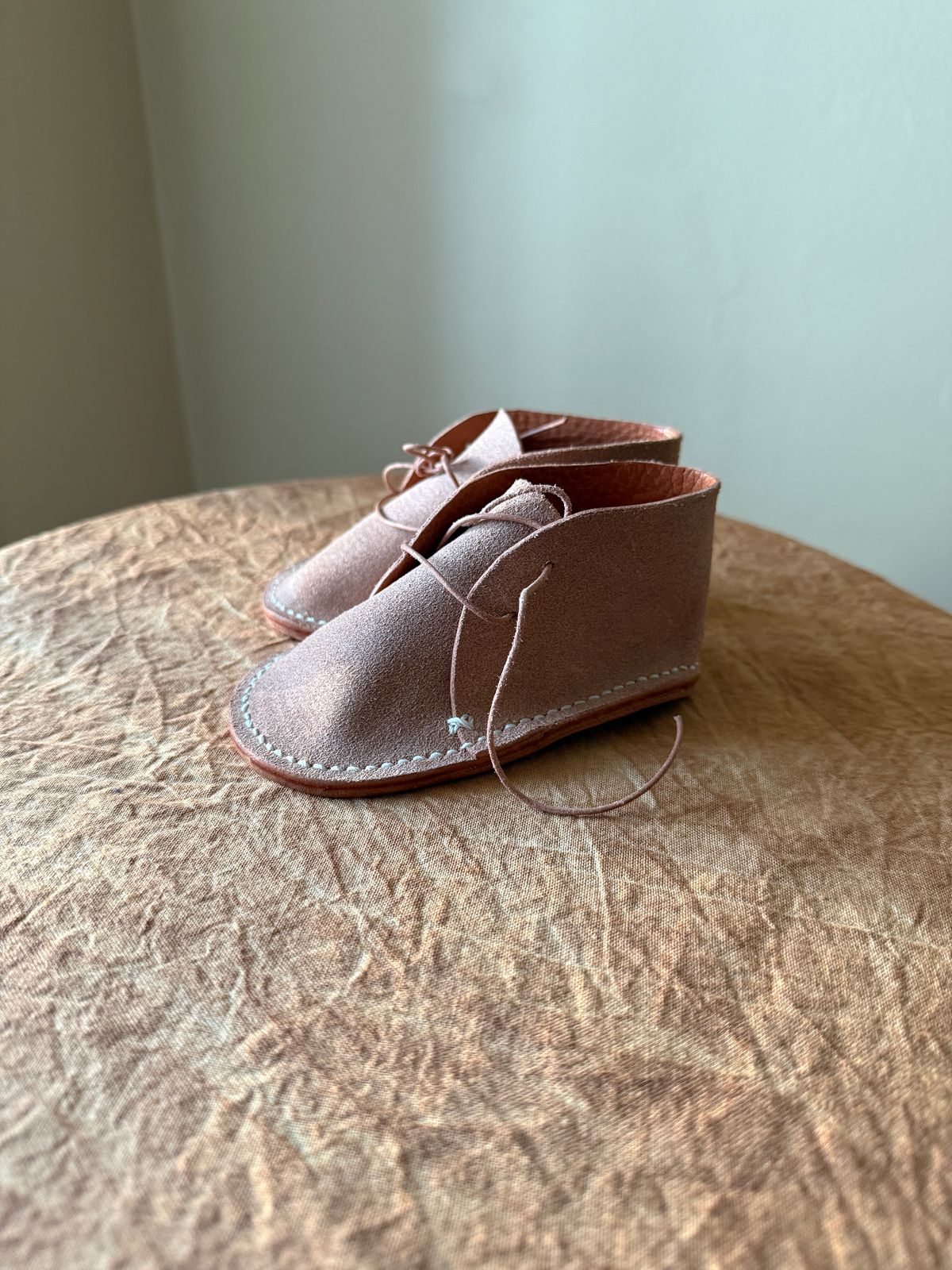 Photo by titletowngoods on February 4, 2026 of the Titletown Goods Chukka in Wickett & Craig Russet Milled Traditional Harness.
