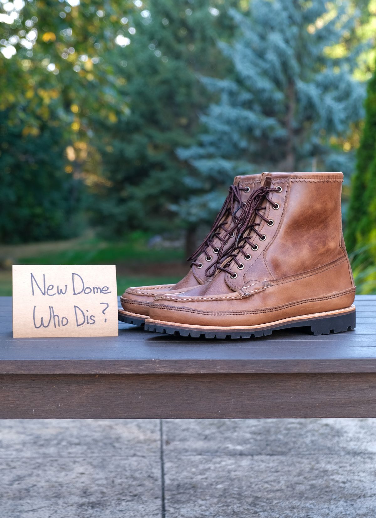 Photo by titletowngoods on September 30, 2025 of the Russell Moccasin Co. Joe's PH in Horween Marine Field Shoe.