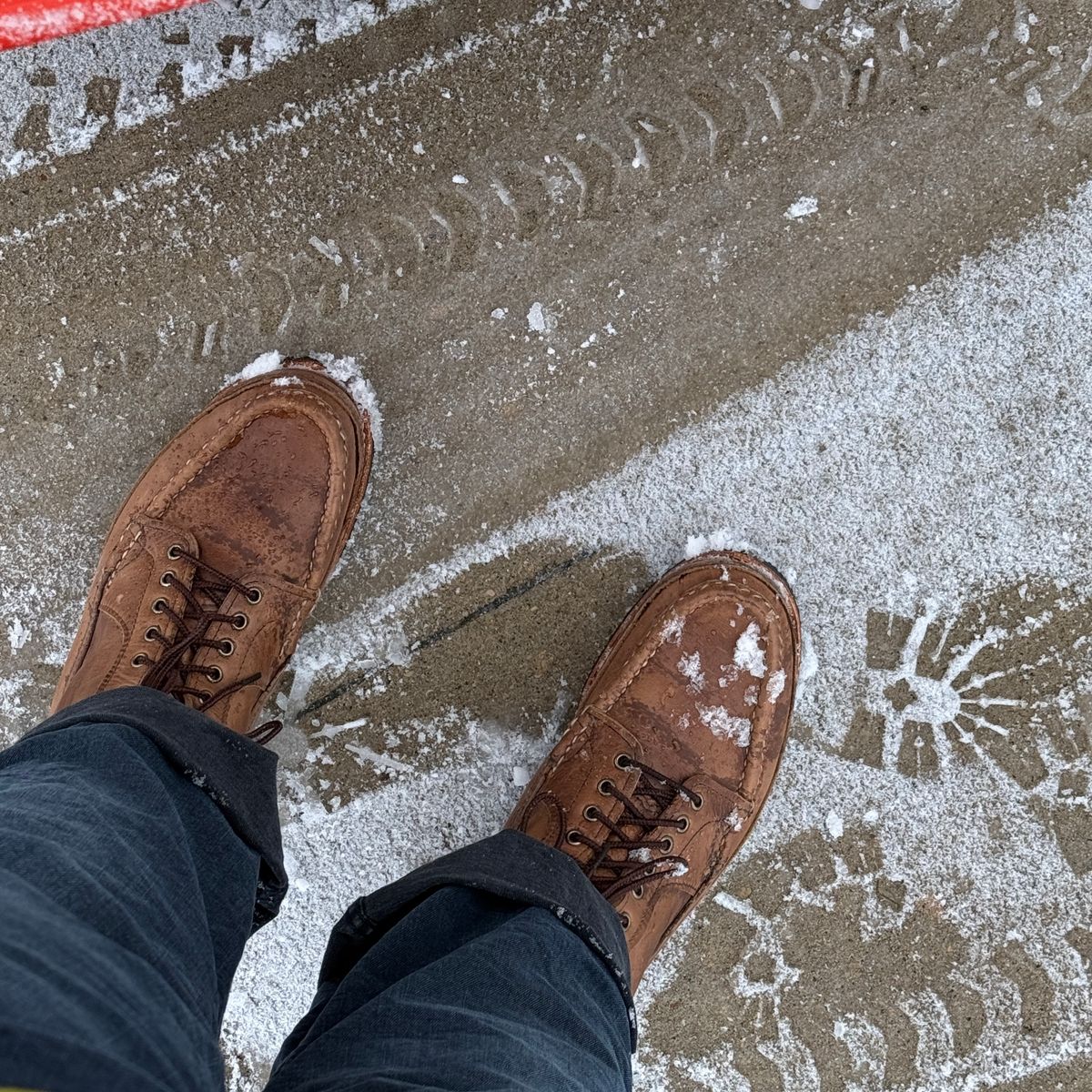 Photo by titletowngoods on January 10, 2026 of the Russell Moccasin Co. Joe's PH in Horween Marine Field Shoe.